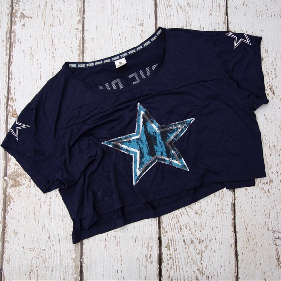PINK Victoria's Secret DALLAS COWBOYS Jersey crop - Picture 1 of 4