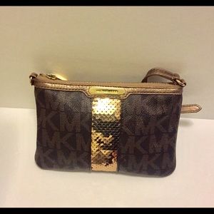Michael Kors Monogram Sequined Crossbody