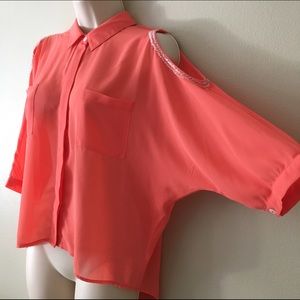 Romeo & Juliet embellished cold shoulder blouse