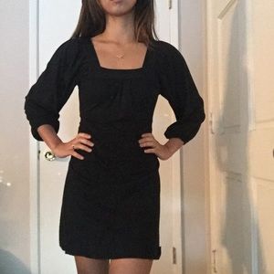 Black 3/4 Sleeve Tie Dress