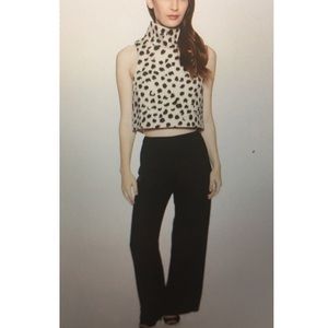 C/MEO Collective beige animal print crop top