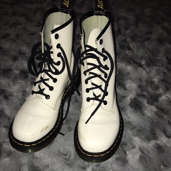 White Dr. Martens 8-eyed boot