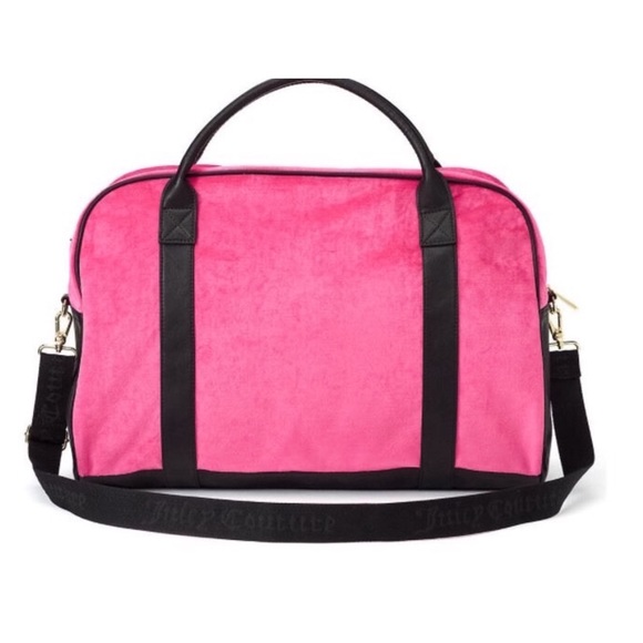 LAST‼️JUICY COUTURE Pink Velour Weekender Bag - Picture 2 of 4
