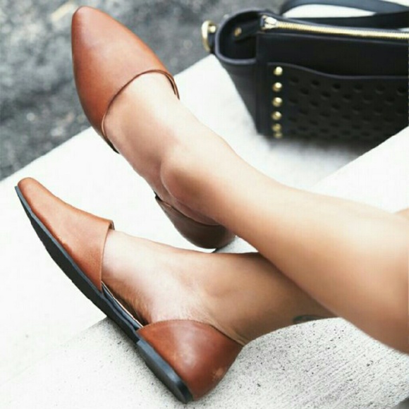 Free people D'orsay leather flats