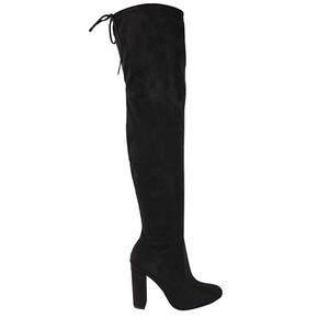 Above the knee / thigh high black suede boots
