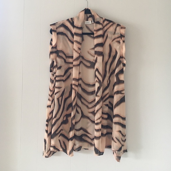 LOGO Lori Goldstein Sheer Shawl XL Sexy Zebra