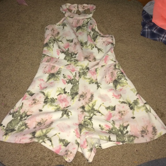 open back floral Romper