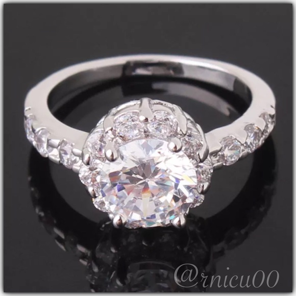 💖Last 1! 1.5tcw Topaz 18K Gold Sparkling Ring! - Picture 4 of 7