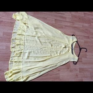 Yellow flowy dress with keyhole front