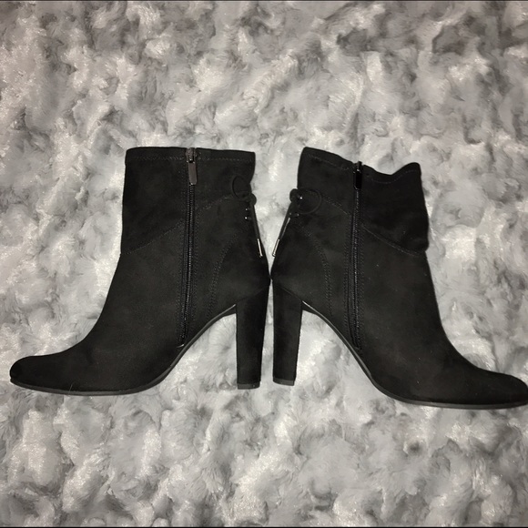 Black heeled ankle booties