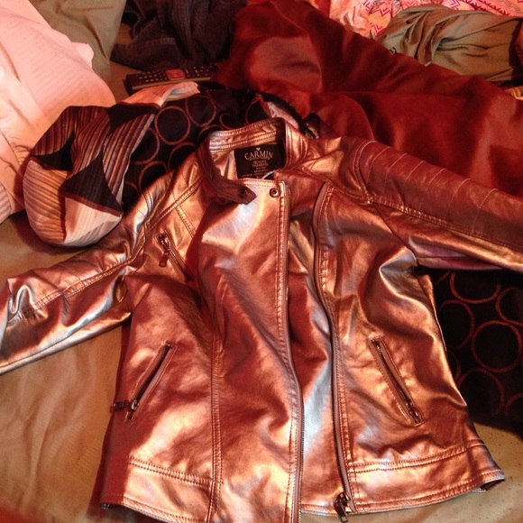Metallic leather jacket