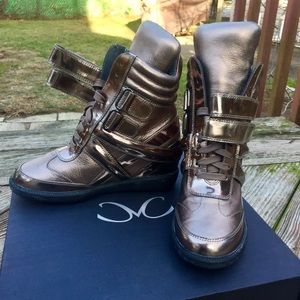 Monica Chiang Pewter Sneaker heels size 8.5