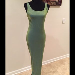 Iridescent Lime Green Sheath Dress