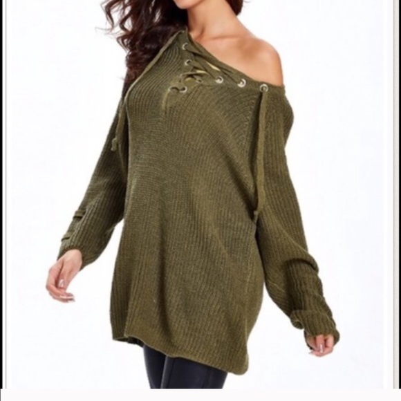 ✨LAST ONE ✨Lace tie front sweater SALE - Picture 4 of 4