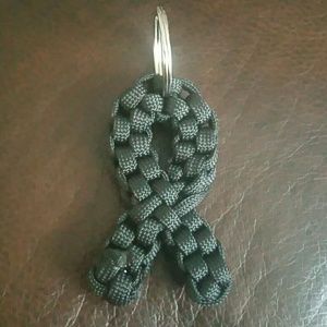 Black Paracord Awareness Ribbon Keychain