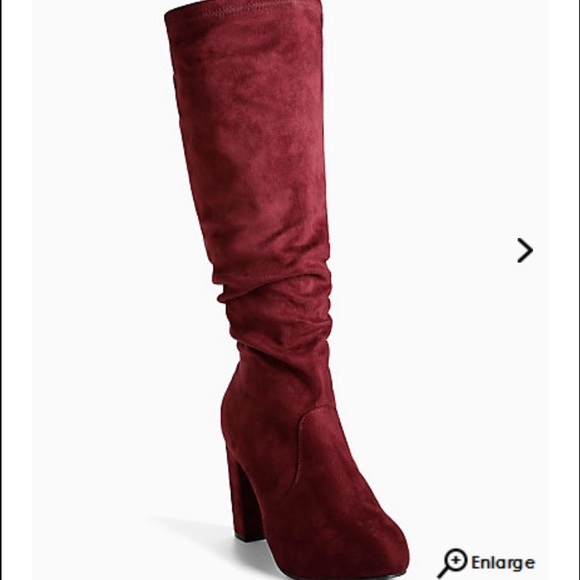 Maroon Velvet Slouch boots BRAND NEW