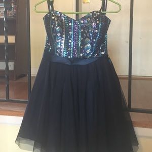Sweetheart Sequin Full Tulle Skirt Party Dress
