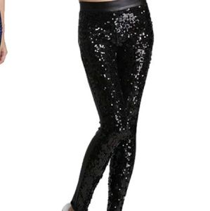 Black sequin leggins
