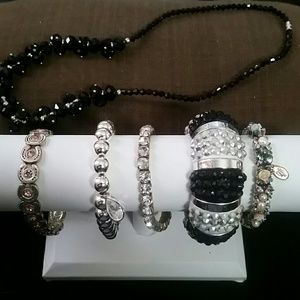 Elastic bracelets with necklace bundle