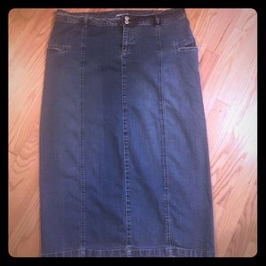Cato long Denim jean skirt with side pockets