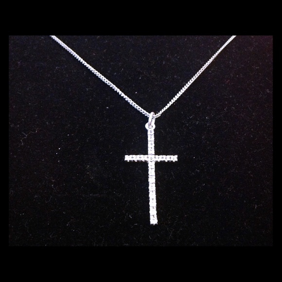 ⚜ SALE!!! Silvertone religious pendant & chain