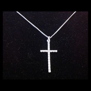⚜ SALE!!! Silvertone religious pendant & chain