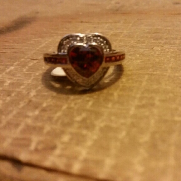 Ruby heart diamond ring