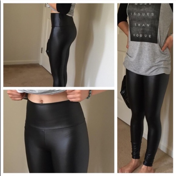 Matte Black Faux Leather Legging - NWT