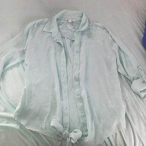 Candies Mint Green Sheer Blouse and Navy Blue one