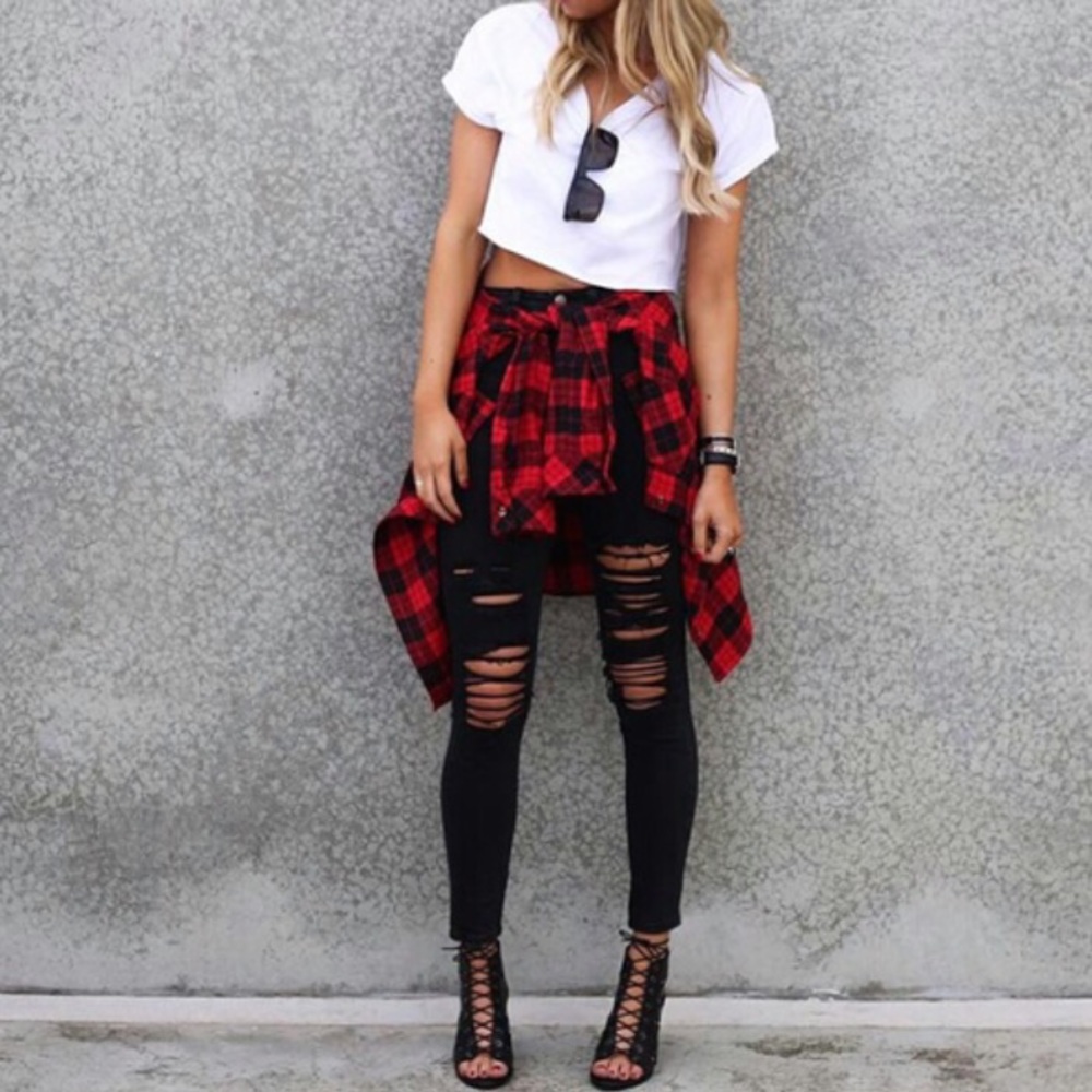 Red & Black Flannel Shirt