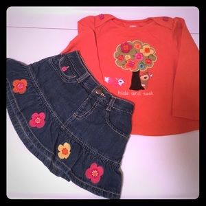 ✨Price Firm✨Gymboree jean skirt & shirt bundle