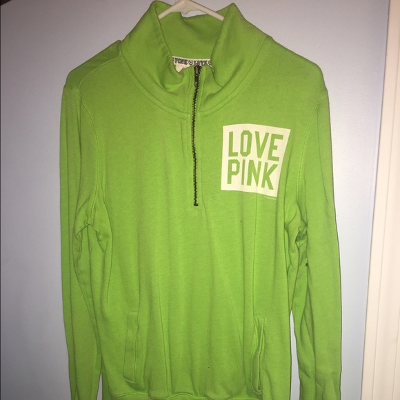 Green Victoria's Secret Pink quarter zip