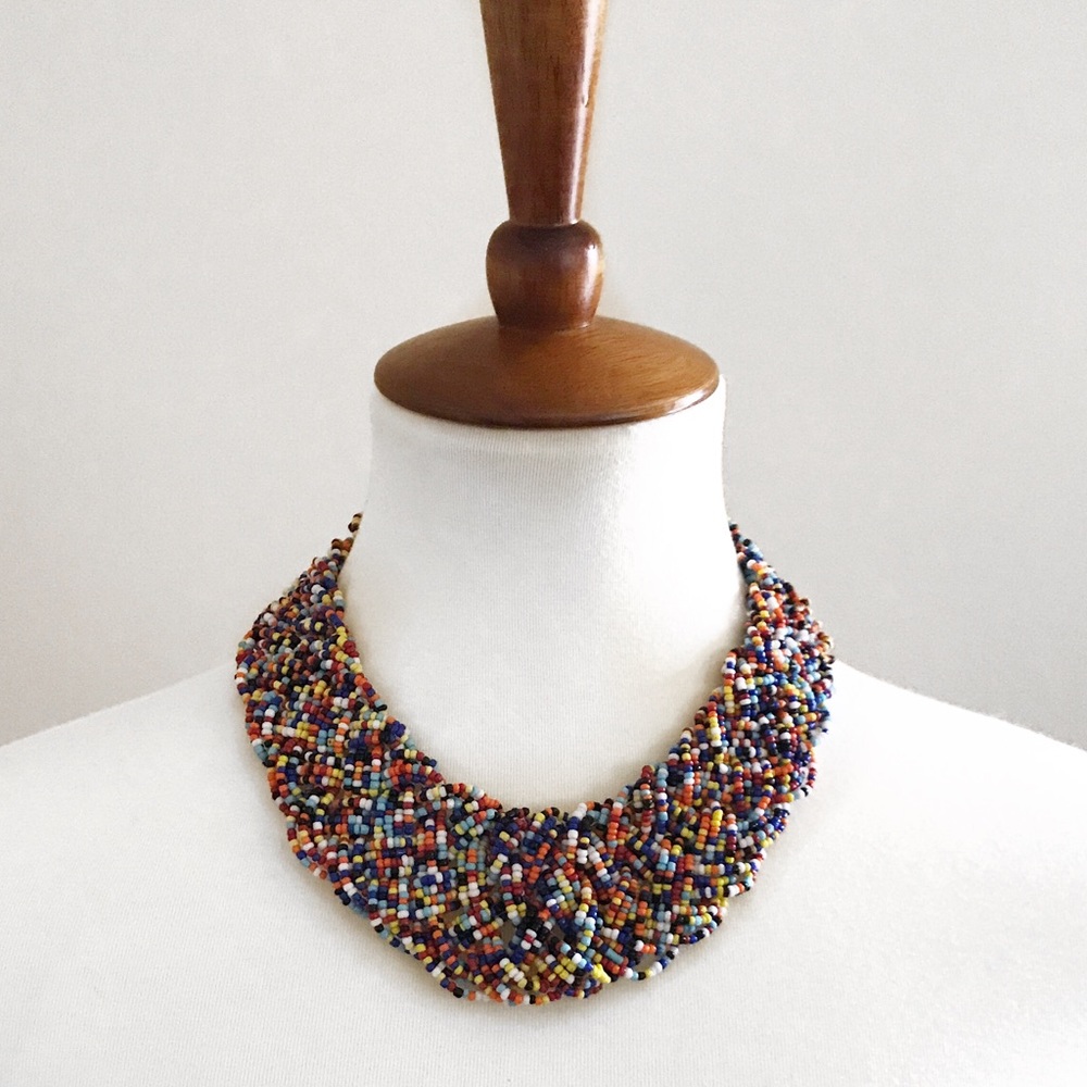 Multicolored Beaded Choker Necklace