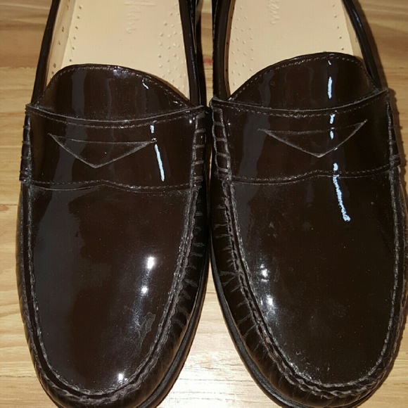 Cole Haan brown patent leather loafers