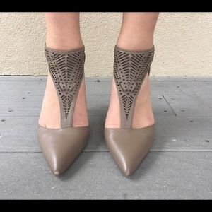 Leather pointed heels