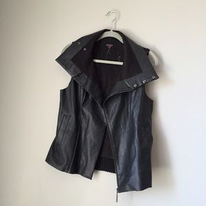Black Faux Leather Vest