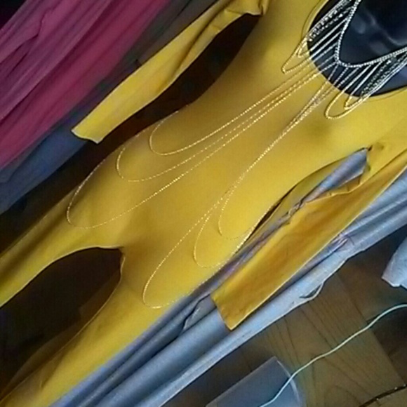 Gold Bodycon Bodysuit-  Brand New