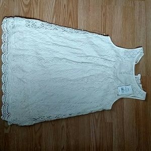 White, baby doll, lace, boho dress