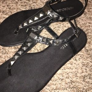 Black Studded Sandals
