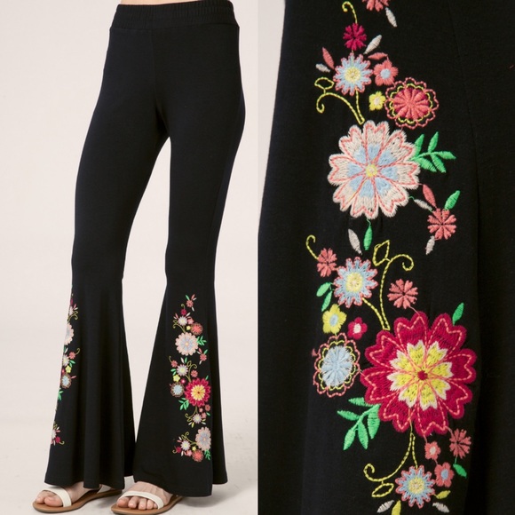 ‼️LAST-1‼️Knit Embroidered Flare Pants - Picture 3 of 4