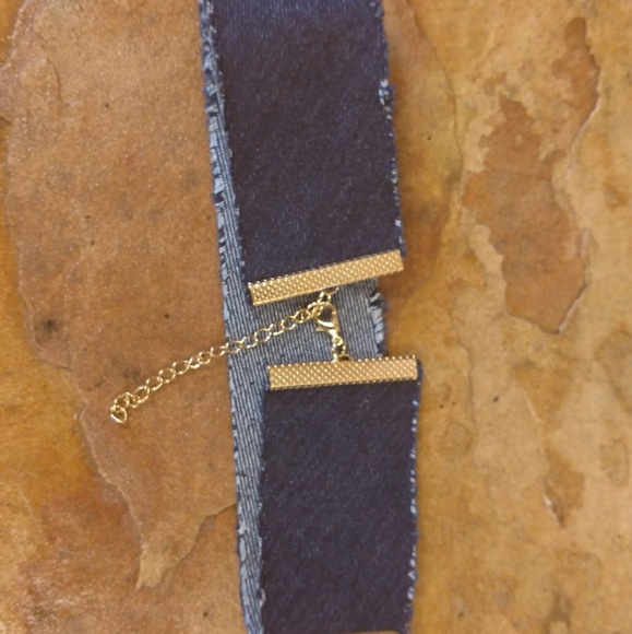 Blue Denim Choker Earring Set - Picture 3 of 3