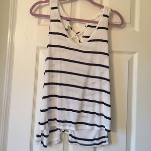 Black and white striped tank top