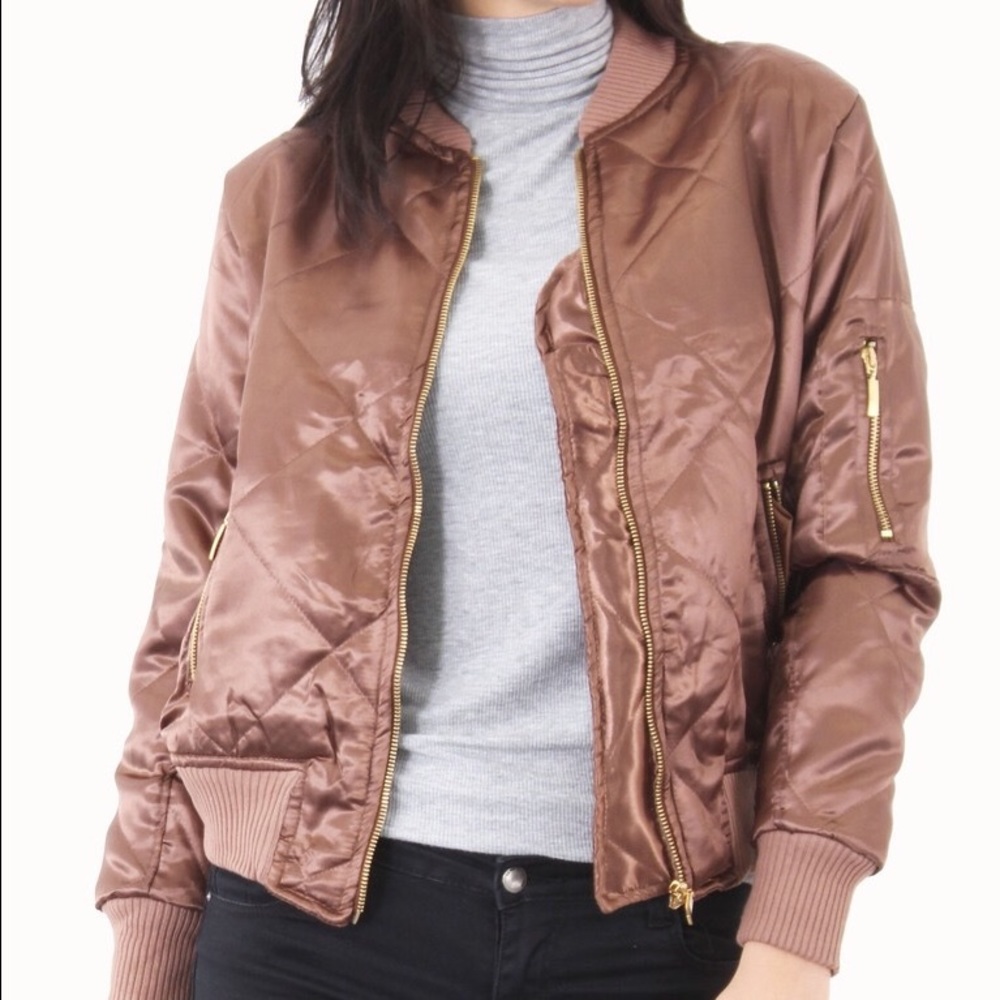 Valentina Satin Brown Bomber