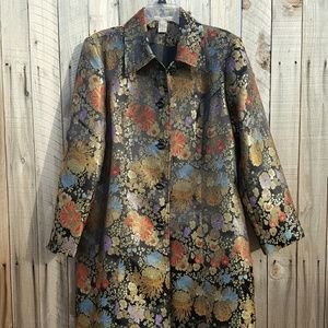Floral and gold women's coat