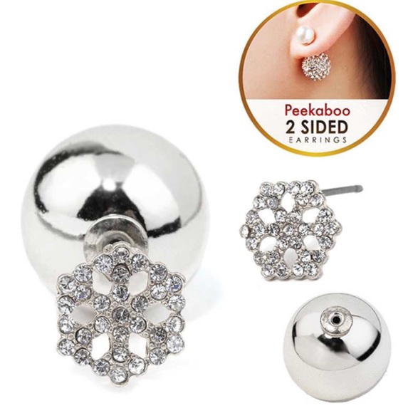 Crystal Snowflake Two-Sided Earrings-102