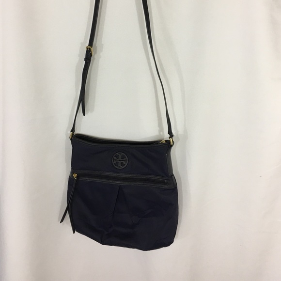 NEW Tory BURCH Nylon Navy SWINGPACK with defect
