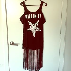 Killstar 'Killin it' logo Fringe Dress