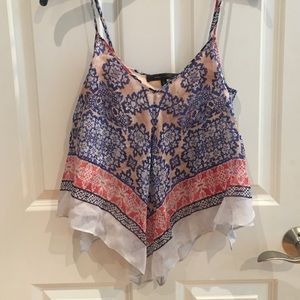BCBGMAXAZRIA patterned spaghetti strap top
