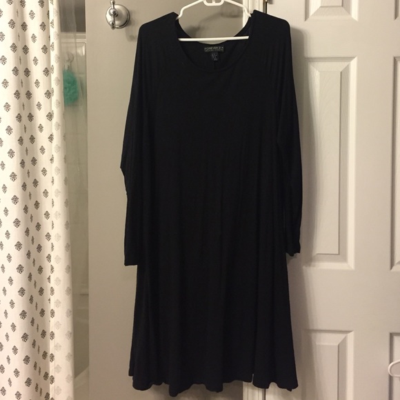 Forever 21 Plus 1X Black Long Sleeve Dress