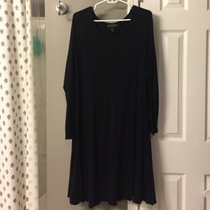 Forever 21 Plus 1X Black Long Sleeve Dress